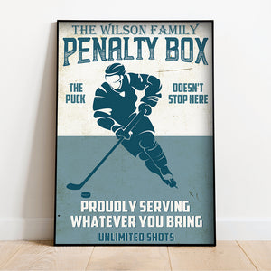 Personalized Hockey Player Poster - Penalty Box The Puck Doesn't Stop Here - Poster & Canvas - GoDuckee