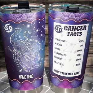 Horoscope Zodiac Cancer Facts - Personalized Tumbler Cup - Cancer Gifts - Tumbler Cup - GoDuckee