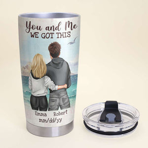 Personalized Hoodie Couple Tumbler Cup - I Would Fight A Bear For You - You and Me We Got This - Tumbler Cup - GoDuckee