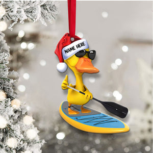 Paddle Boarding Duck - Personalized Christmas Ornament - Gifts for Paddlers - Ornament - GoDuckee