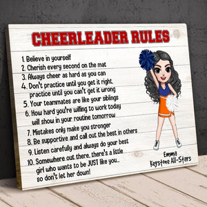 Personalized Cheerleader Girl Poster - Cheerleader Rules - Believe In Yourself - Poster & Canvas - GoDuckee