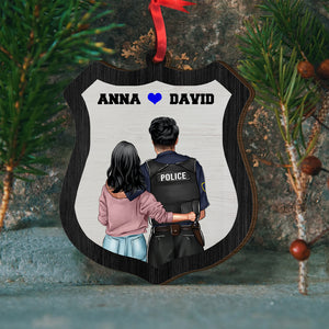 Police Couple Together Since And Still Going Strong Personalized Custom Shape Ornament - Ornament - GoDuckee