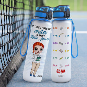 Personalized Teacher Dolls Water Tracker Bottle - It Takes Lots Of Water To Shape Little Minds - Water Bottles - GoDuckee