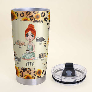 Personalized Dog Mom Tumbler Cup Girl With Dog My Babies Are My Everything - Tumbler Cup - GoDuckee