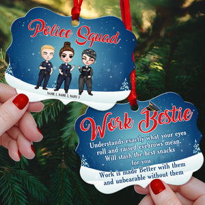 Police Squad Work Bestie - Personalized Christmas Ornament - Gift for Police - Ornament - GoDuckee