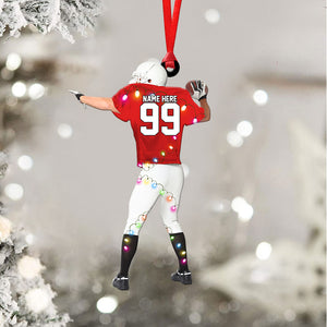 Back American Football Player - Personalized Christmas Ornament- Gift For Football Players - Ornament - GoDuckee