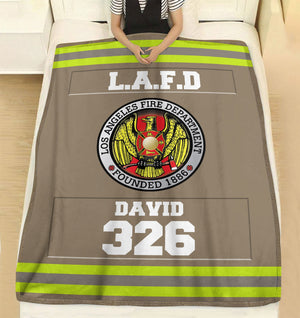 Firefighter Department Logo Blanket - Custom Name, Number, Logo - Blanket - GoDuckee