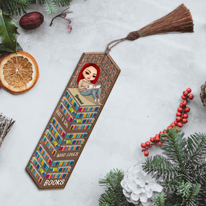 Just A Girl Who Loves Book Personalized Wooden Bookmark, Gift For Book Lover - Bookmarks - GoDuckee