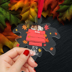 It's Fall Y'all, Sleeping Cat Transparent Custom Shape Ornament, Christmas Gift - Ornament - GoDuckee