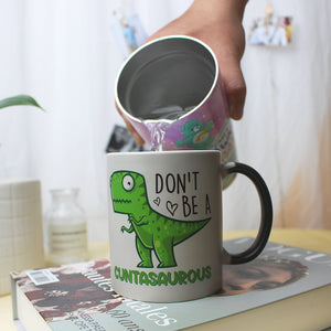 Dinosaur Don't Be A Cuntasaurous, Hippo - Twatamus , Waffle - Twatwaffle Magic Mug, Funny Gift - Magic Mug - GoDuckee