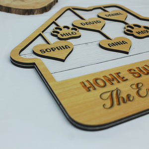 Home Sweet Home - Personalized Layered Wood Sign Stand, Gift For Family and Friends - Wood Sign - GoDuckee