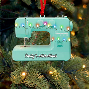 Sewing Machine With Christmas Light - Personalized Christmas Ornament - Ornament - GoDuckee