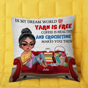 Crochet In My Dream World - Personalized Pillow - Pillow - GoDuckee