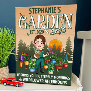 Garden wishing you butterfly mornings - Personalized Garden Wood Sign - Gift for Famer - Wood Sign - GoDuckee