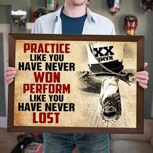 Motocross Poster - Practice Like You Have Never Won - Custom Name, Number - Poster & Canvas - GoDuckee