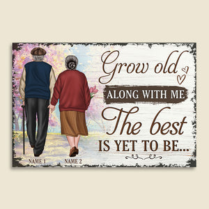 Personalized Old Couple Poster - Grow Old Along With Me - Holding Hand - Poster & Canvas - GoDuckee