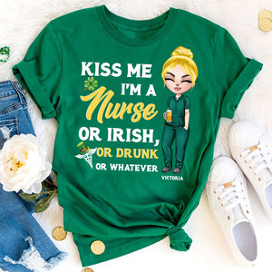 Personalized Drunk Nurse Shirts - Kiss Me I'm A Nurse - St Patrick Day - Shirts - GoDuckee