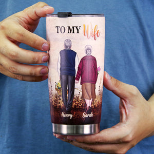 Personalized Old Couple Tumbler Cup - Love, Your Grumpy Old Husband CPL1412 - Tumbler Cup - GoDuckee