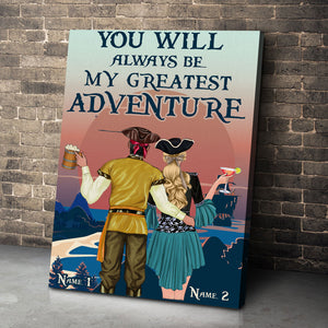 Personalized Pirate Couple Poster - You Will Always Be My Greatest Adventure - Poster & Canvas - GoDuckee