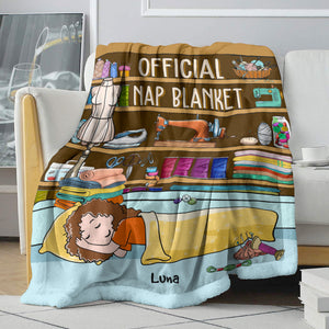 For Sewing Girl - Personalized Cartoon Sleeping Girl - Official Nap Blanket - Blanket - GoDuckee