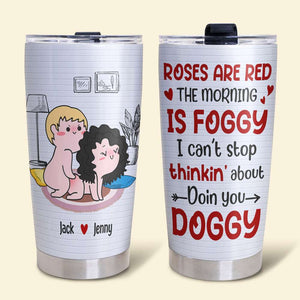 Roses Are Red The Morning Is Foggy Personalized Couple Pillow, Blanket, White Mug, Tumbler, Gift For Couple - Pillow - GoDuckee