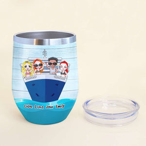 Personalized Cruising Friends Wine Tumbler - Shell Yeah Beaches - Wine Tumbler - GoDuckee