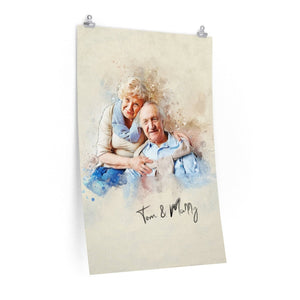 Custom Human Image Wall Art, Love Family, Human Painting 02 (Watercolor Action) - Poster & Canvas - GoDuckee