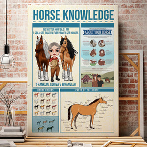 Horse Knowledge Personalized Horse Canvas Printed, Gift For Horse Lovers - Poster & Canvas - GoDuckee