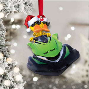 Jet Ski Yellow Ducks - Personalized Christmas Ornament - Gift for Skiers - Ornament - GoDuckee