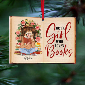 Book Just A Girl Who Loves Books, Personalized Acrylic Ornament - Ornament - GoDuckee