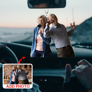 Personalized Couple Car Hanging Ornament-Upload Photo - Ornament - GoDuckee