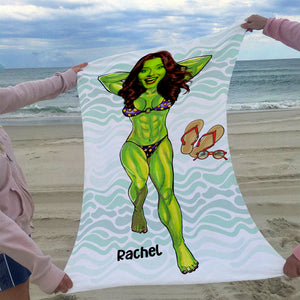 She Hulk - Custom Photo Beach Towel - Summer Gifts for Girls - Beach Towel - GoDuckee
