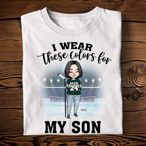 I Wear These Colors - Personalized Shirts - Gift For Hockey Player - Female Hockey Front View - Shirts - GoDuckee