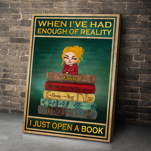 Personalized Dreaming Girl Poster - When I've Had Enough Of Reality I Just Open A Book - Products J.R.R Tolkien - Poster & Canvas - GoDuckee