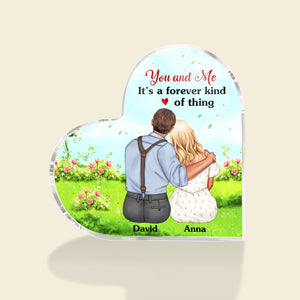 You And Me It's A Forever Kind Of Thing Personalized Couple Plaque, Gift For Couple - Decorative Plaques - GoDuckee