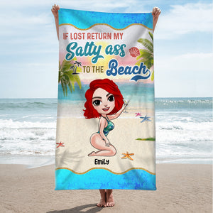 If Lost Return Our Salty Ass To The Beach - Personalized Beach Towel - Beach Towel - GoDuckee