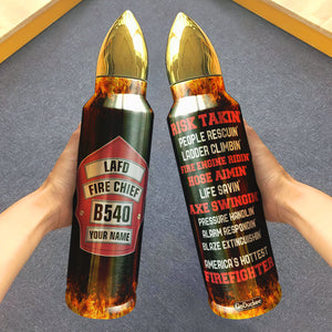 Personalized Firefighter Tumbler Cup America's Hottest Firefighter - Water Bottles - GoDuckee