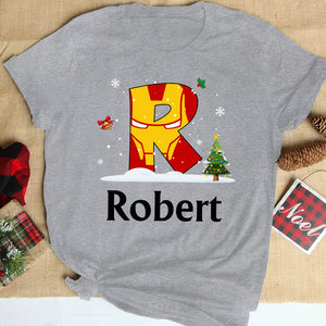 Personalized Christmas Family Shirt - Custom Letter - Shirts - GoDuckee