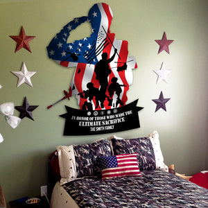 Veteran In Honor Of Those Who Made The Ultimate Sacrifice - Personalized Cut Metal Sign - Metal Wall Art - GoDuckee