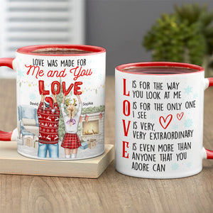 Couple Love Was Made For You And Me, Personalized Accent Mug - Coffee Mug - GoDuckee