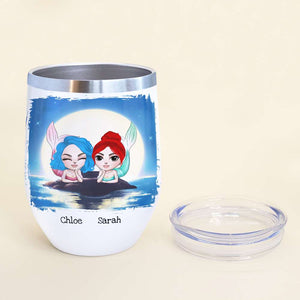 Personalized Mermaid Bestie Wine Tumbler - You Are My Best Friend - Wine Tumbler - GoDuckee