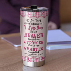 Personalized Couple Tumbler - You and Me Fight Against Breast Cancer - Tumbler Cup - GoDuckee