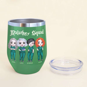 Personalized Nurse Besties Wine Tumbler - We Solemnly Swear We're Up To Some Shenaigans - Wine Tumbler - GoDuckee