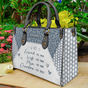 Personalized Grandma Leather Bag, Gift For Grandma - Leather Bag - GoDuckee