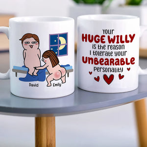 Reason I Tolerate Your Unbearable Personality, Personalized Coffee Mug, Funny Couple Coffee Mug, Gift For Husband - Coffee Mug - GoDuckee