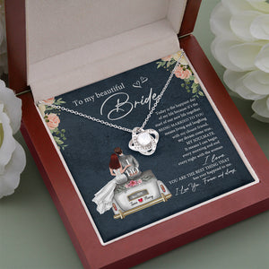 Couple To My Beautiful Bride - Personalized Love Knot Necklace - Jewelry - GoDuckee