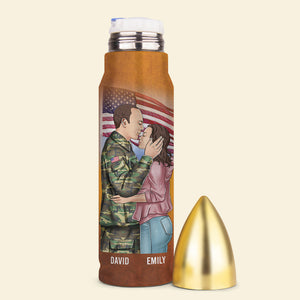 Couple True Love Can Conquer Anything, Personalized Bullet Tumbler - Water Bottles - GoDuckee