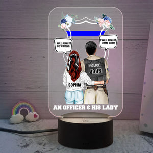 Police Couple An Officer And His Lady Personalized Led Night Light - Led Night Light - GoDuckee