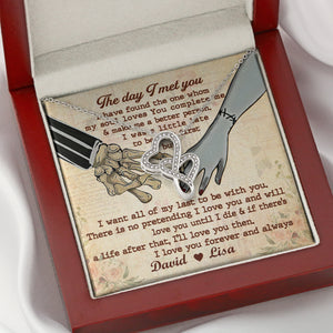 Couple I Have Found The One - Personalized Double Heart Necklace - Jewelry - GoDuckee