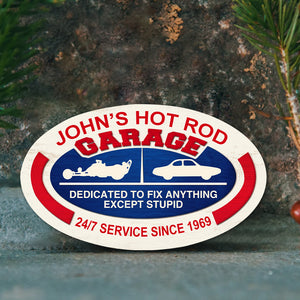 Vintage Drag Racing, Dedicated To Fix Anything - Personalized Wood Sign Stand - Wood Sign - GoDuckee